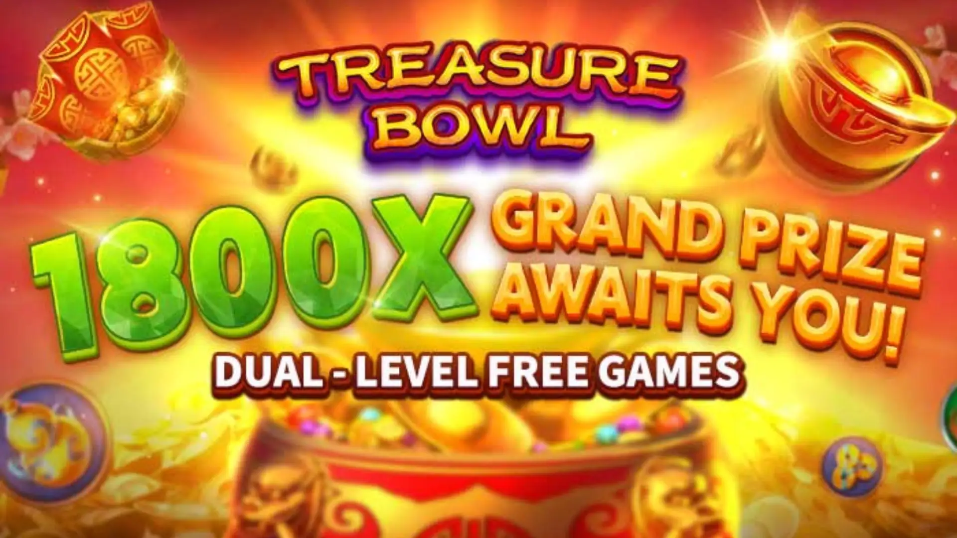 Multiplicadores Treasure Bowl rqwin - 7777x Máximo com Tigela Dourada